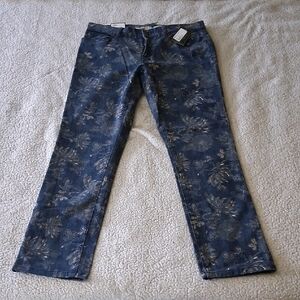 New Ralph Lauren Blue Floral Straight Leg Pants
